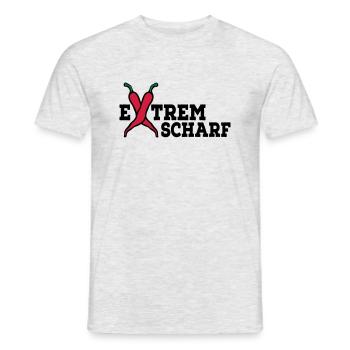 extrem scharf - Männer T-Shirt - Grau meliert - Vorne - AI Model Male 178 dark (178cm)
