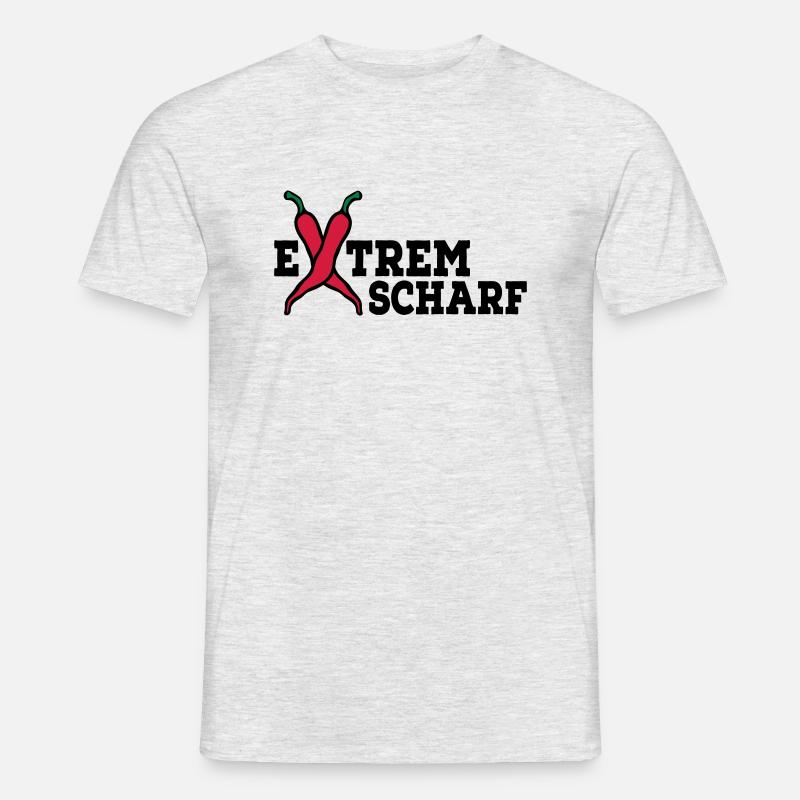 extrem scharf - Männer T-Shirt - Grau meliert