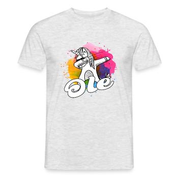 OLE - Beau nom de garçon avec licorne cool - T-shirt homme - gris chiné - Devant - AI Model Male 178 dark (178cm)