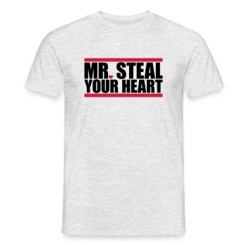 Monsieur vole votre cœur - T-shirt homme - gris chiné - Devant - AI Model Male 178 dark (178cm)