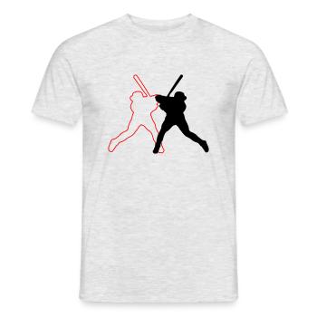 Conception de baseball 02 - T-shirt homme - gris chiné - Devant - AI Model Male 178 dark (178cm)
