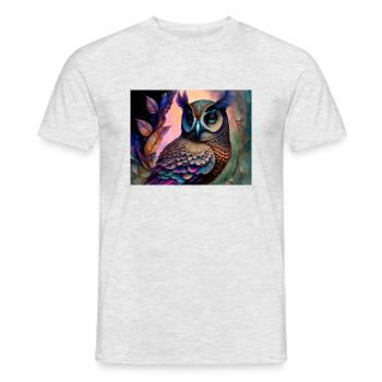 Eule - Männer T-Shirt - Grau meliert - Vorne - AI Model Male 178 dark (178cm)
