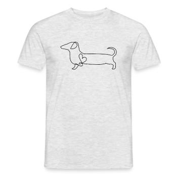 Dackel Zeichnung Hund Geschenk - Männer T-Shirt - Grau meliert - Vorne - AI Model Male 178 dark (178cm)