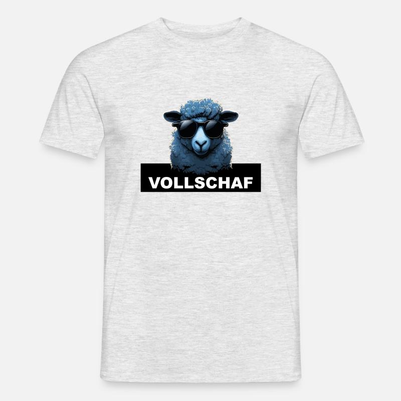 Cooles Schaf - Männer T-Shirt - Grau meliert