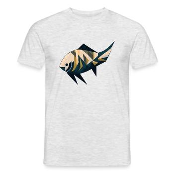 Minimalistic Fish - Men's T-Shirt - heather grey - Front - AI Model Male 178 dark (178cm)