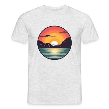 Coucher de soleil - T-shirt homme - gris chiné - Devant - AI Model Male 178 dark (178cm)