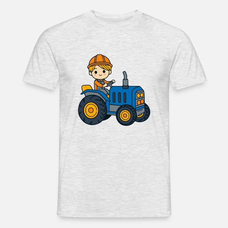 Traktor Junge Kinder - Männer T-Shirt - Grau meliert