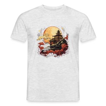 Japan Landscape - Männer T-Shirt - Grau meliert - Vorne - AI Model Male 178 dark (178cm)