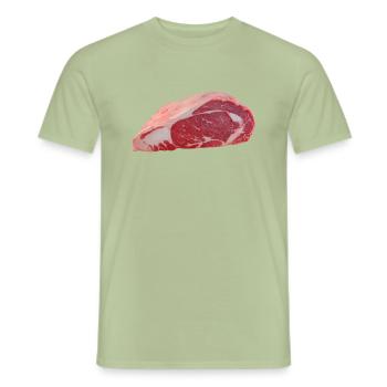 Steak - Männer T-Shirt - Sage - Vorne - AI Model Male 178 light (178cm)