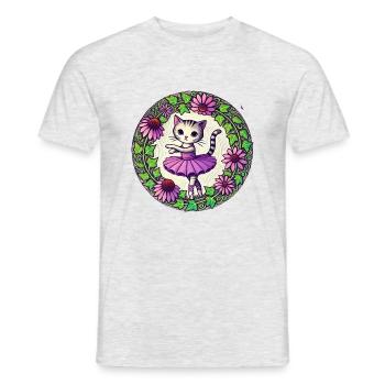Ballerina Kitty - Men's T-Shirt - heather grey - Front - AI Model Male 178 dark (178cm)