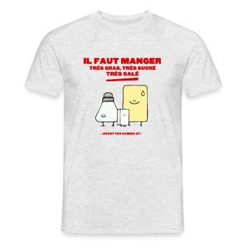 Bien Manger - Boost tes Gamma GT - T-shirt homme - gris chiné - Devant - AI Model Male 178 dark (178cm)