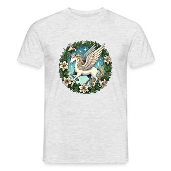 Pegasus Eenhoorn - Heren T-shirt - grijs gemêleerd - Voor - AI Model Male 178 dark (178cm)