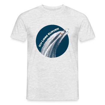 kurven - Männer T-Shirt - Grau meliert - Vorne - AI Model Male 178 dark (178cm)