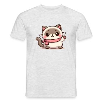 Kawaii Siam - Männer T-Shirt - Grau meliert - Vorne - AI Model Male 178 dark (178cm)