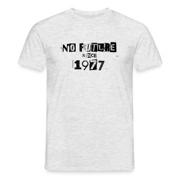No Future 77 - Männer T-Shirt - Grau meliert - Vorne - AI Model Male 178 dark (178cm)