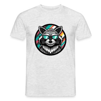 Waschbär Cool Comic - Männer T-Shirt - Grau meliert - Vorne - AI Model Male 178 dark (178cm)
