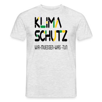 Klimaschutz - Männer T-Shirt - Grau meliert - Vorne - AI Model Male 178 dark (178cm)