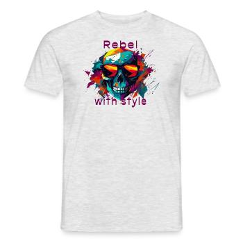 Rebell with style - Men's T-Shirt - heather grey - Front - AI Model Male 178 dark (178cm)