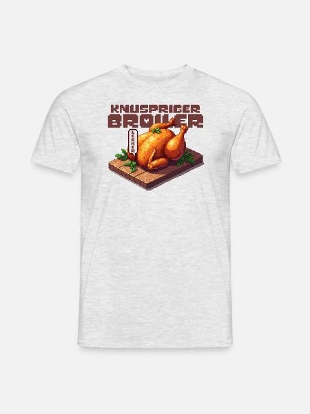 Knuspriger Broiler - Männer T-Shirt - Grau meliert