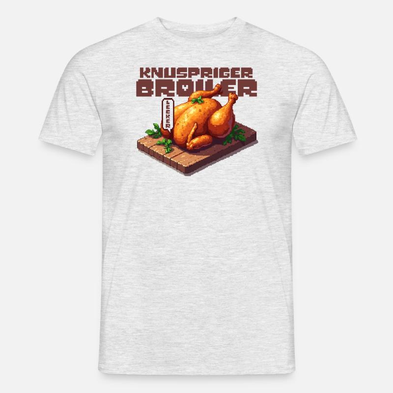 Knuspriger Broiler - Männer T-Shirt - Grau meliert