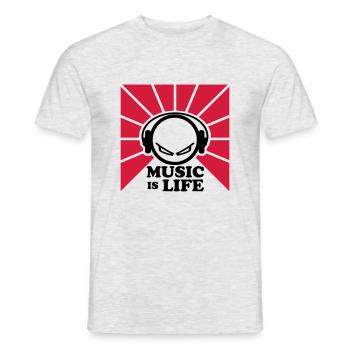 music - Männer T-Shirt - Grau meliert - Vorne - AI Model Male 178 dark (178cm)