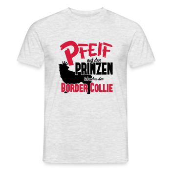 Hundeshirt: Ich nehm den Border Collie - Männer T-Shirt - Grau meliert - Vorne - AI Model Male 178 dark (178cm)
