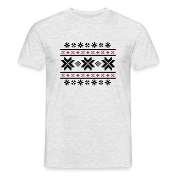 Norwegian pattern (winter) 02.1 - Men's T-Shirt - heather grey - Front - AI Model Male 178 dark (178cm)