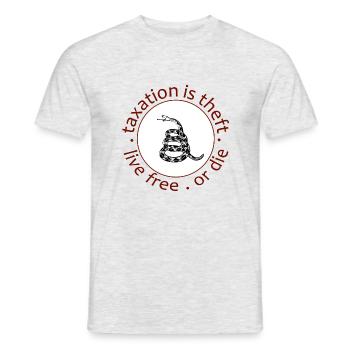 live free or die - Männer T-Shirt - Grau meliert - Vorne - AI Model Male 178 dark (178cm)