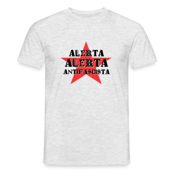 ALERTA ALERTA ANTIFASCISTA Etoile Rouge - T-shirt homme - gris chiné - Devant - AI Model Male 178 dark (178cm)