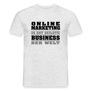 Le marketing en ligne est la meilleure entreprise au monde - T-shirt homme - gris chiné - Devant - AI Model Male 178 dark (178cm)