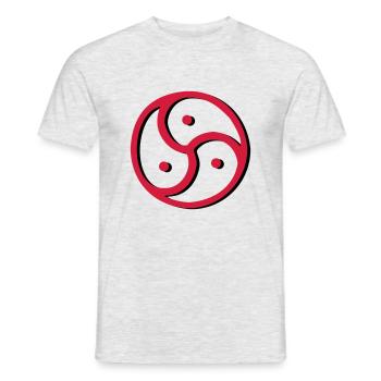 Triskelion - Triskele dual-color - Männer T-Shirt - Grau meliert - Vorne - AI Model Male 178 dark (178cm)