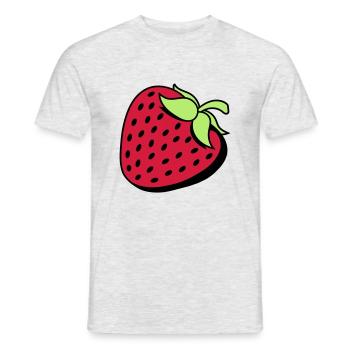 strawberry fruity delicious fruit berries hunger eat - Men's T-Shirt - heather grey - Front - AI Model Male 178 dark (178cm)