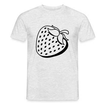 fruity strawberry delicious fruit berries hunger eat - Men's T-Shirt - heather grey - Front - AI Model Male 178 dark (178cm)