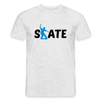 logo skate texte skateboard stunt trick conduire spas - T-shirt homme - gris chiné - Devant - AI Model Male 178 dark (178cm)