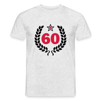 60 - Sechzig - Birthday - runder Geburtstag - Männer T-Shirt - Grau meliert - Vorne - AI Model Male 178 dark (178cm)