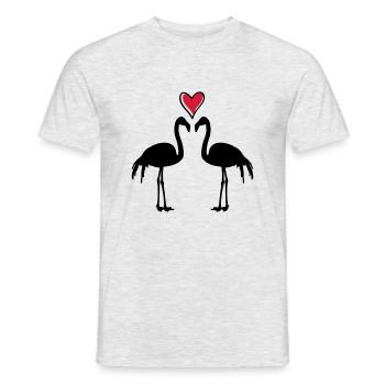 flamingo couple - Männer T-Shirt - Grau meliert - Vorne - AI Model Male 178 dark (178cm)