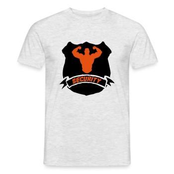security_002 - Männer T-Shirt - Grau meliert - Vorne - AI Model Male 178 dark (178cm)