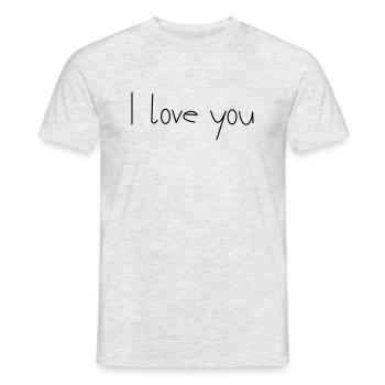 Je t'aime - T-shirt homme - gris chiné - Devant - AI Model Male 178 dark (178cm)