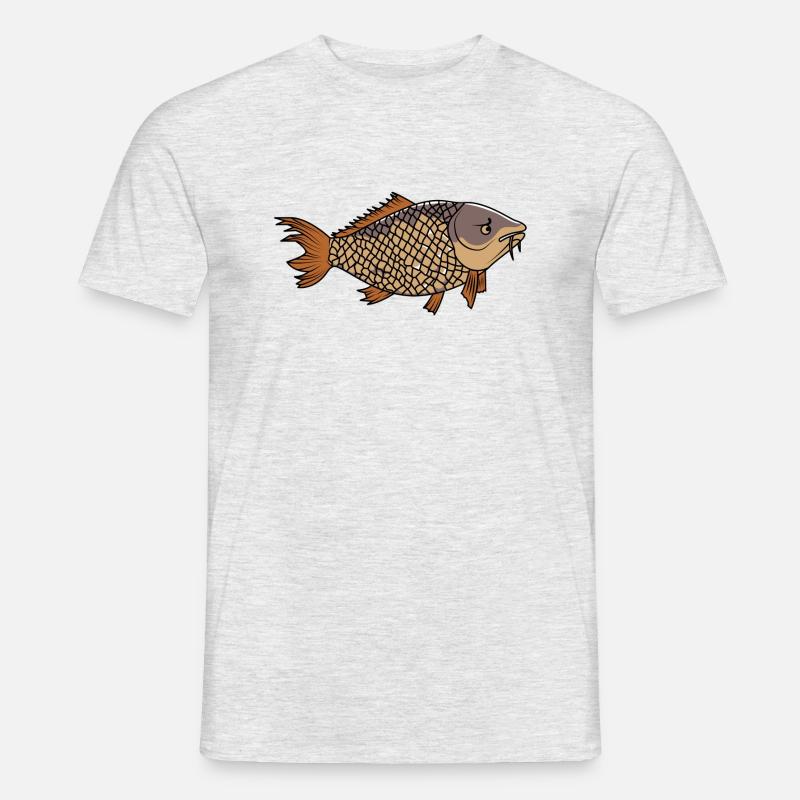 Grantiger Karpfen / Grumpy Carp - Männer T-Shirt - Grau meliert