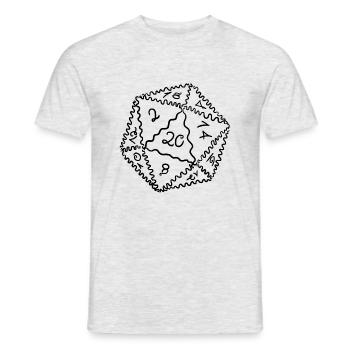 D20 dice - Men's T-Shirt - heather grey - Front - AI Model Male 178 dark (178cm)