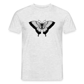 Papillon Noir/Transparent Aux Ailes Déployées N°2 - T-shirt homme - gris chiné - Devant - AI Model Male 178 dark (178cm)