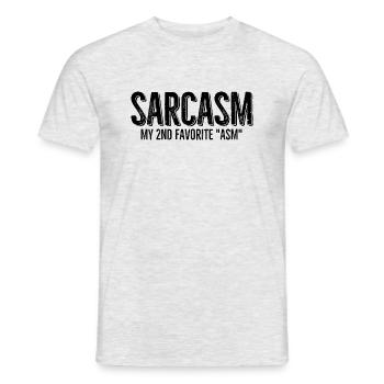 Sarcasme Mon 2ème favori - T-shirt homme - gris chiné - Devant - AI Model Male 178 dark (178cm)