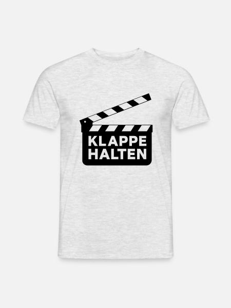 Klappe halten - Männer T-Shirt - Grau meliert
