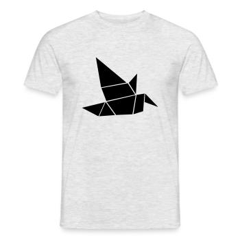 Origami Oiseau Colombe de la Paix Cadeau - T-shirt homme - gris chiné - Devant - AI Model Male 178 dark (178cm)