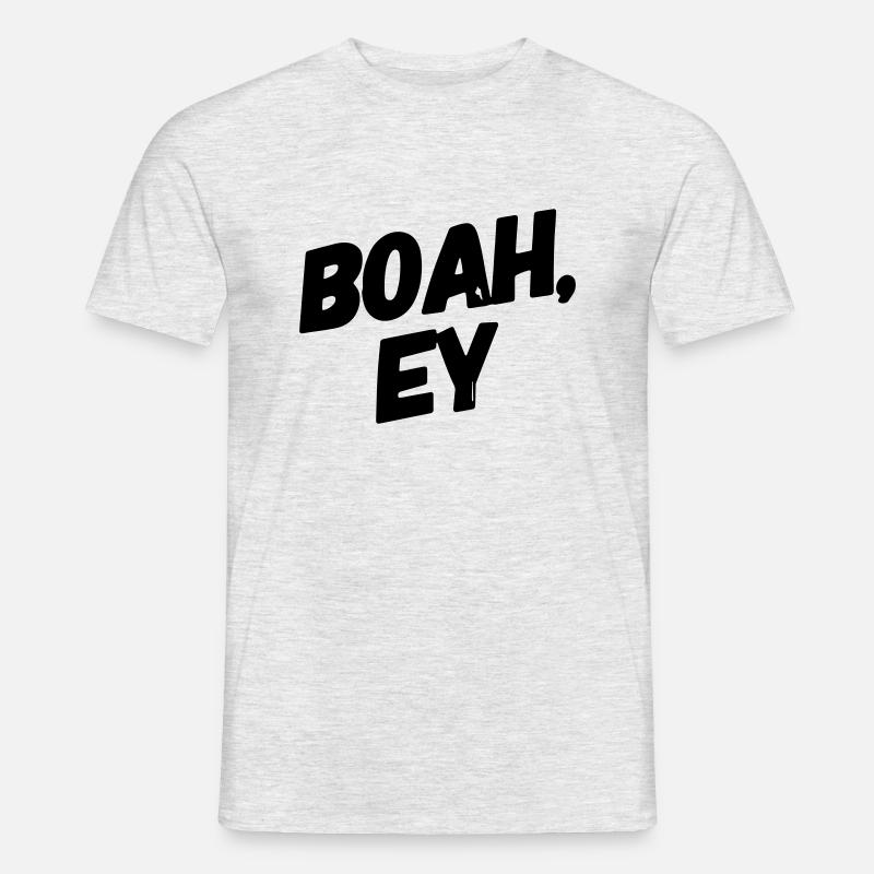 Boah Ey Schrift Geschenkidee - Männer T-Shirt - Grau meliert