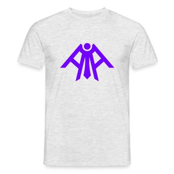 Aristocratic Purple Cyberpunk Gamer Future T shirt - Men's T-Shirt - heather grey - Front - AI Model Male 178 dark (178cm)