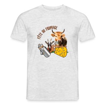 Fête du fromage - T-shirt homme - gris chiné - Devant - AI Model Male 178 dark (178cm)