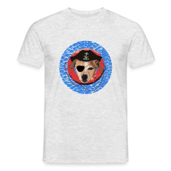 THE PIRATE TERRIER - Men's T-Shirt - heather grey - Front - AI Model Male 178 dark (178cm)