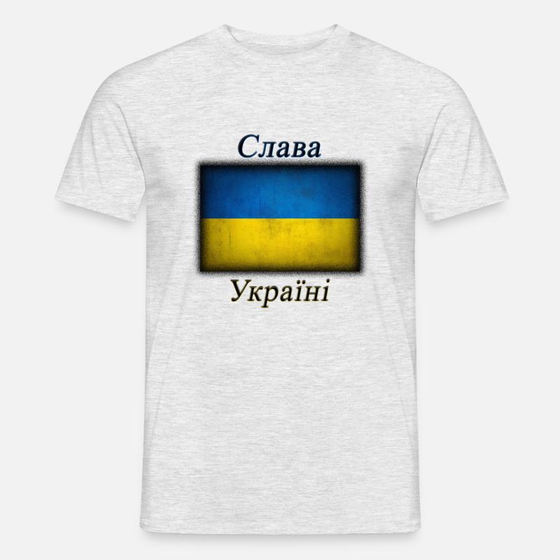 Support Ukraine - Männer T-Shirt - Grau meliert