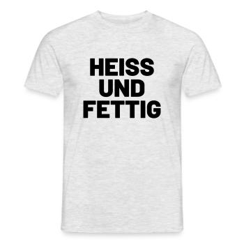 Heiß und fettig - Männer T-Shirt - Grau meliert - Vorne - AI Model Male 178 dark (178cm)